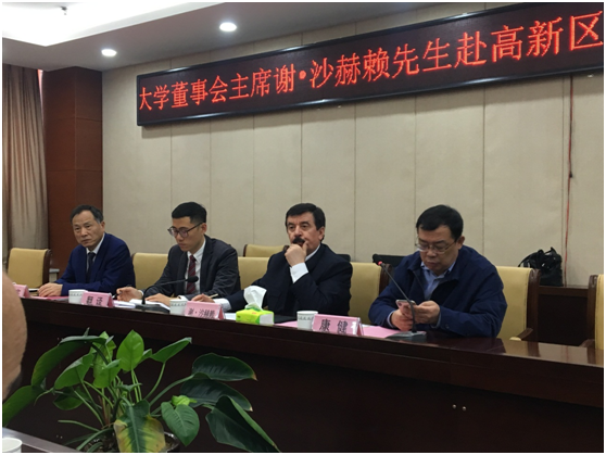 深圳北理莫斯科大學(xué)董事會(huì)主席謝•沙赫賴(lài)先生一行到石家莊國(guó)際人才城參觀考察